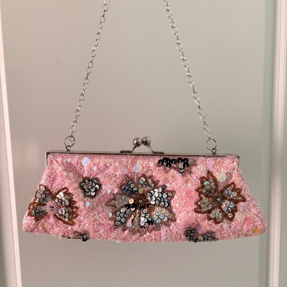 Y2K beaded sequin pink bag - Picture 1 of 8